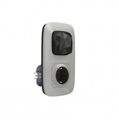 752796 - Valena Allure with NETATMO. Стартовый пакет.  Шлюз WiFi + умная розетка 2К+З 16А 230В + главный беспроводной выключатель "Я дома/Я вне дома". Цвет Алюминий