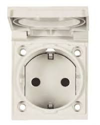 3288 GR - UJP Розетка SCHUKO арт.3288 GR, панельная 2P+E, IP54 с крышкой, 10/16А, 250В, цвет серый - 2CLA328800A1001