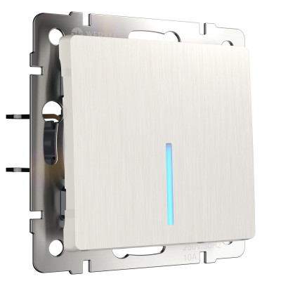 Werkel W1112113/ Выключатель одноклавишный проходной с подсветкой (перламутровый рифленый), a051182