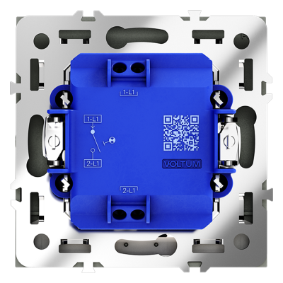 Выключатель встраиваемый VOLTUM S70 одноклавишный с подсветкой 10А, (черный матовый), VLS010208