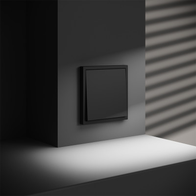 Заглушка VOLTUM S70 с суппортом, (черный матовый), VLS080108