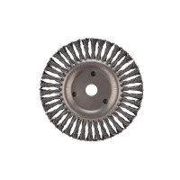 Щетка дисковая для УШМ, крученая стальная проволока, 200мм, отв. 22,23мм KRANZ, KR-91-1247