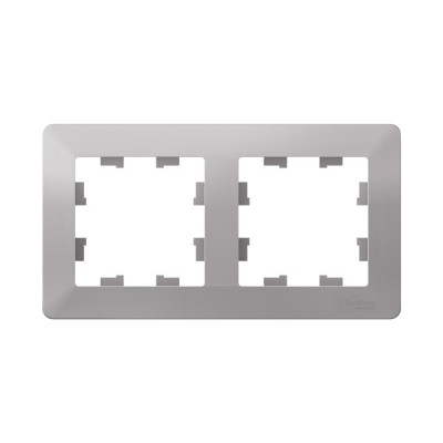 ATN220302 - ATLASDESIGN AIR 2-постовая РАМКА, АЛЮМИНИЙ/дымчатый черный, Systeme Electric