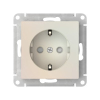 ATN000445S - ATLASDESIGN РОЗЕТКА с заземлением со шторками, 16А, механизм, быстрозажим. клем., ЖЕМЧУГ, Systeme Electric