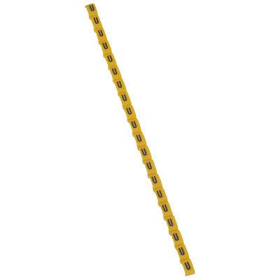 Legrand Маркер Duplix - чёрная маркировка на желтом фоне - заглавная буква U, 038430