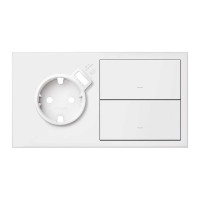Simon 10020212-230 Кит 2 поста, фронт. Накладка на 1 розетку Schuko с з/у USB SC + 2 клавиши выключателей цвета белый матовый S100