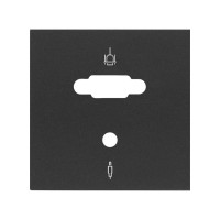 Simon 10000091-238 Накладка розетки VGA + Mini-Jack цвета черный матовый S100