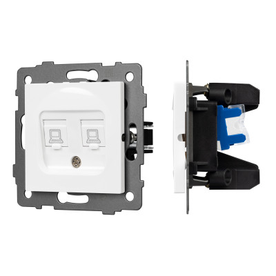 049854 - Механизм компьютерной розетки двойной SCT-MPC2-PL-WH-V (RJ-45, CAT6) (Arlight, -)