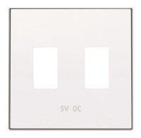 ABB Накладка для механизма 2хUSB зарядного устройства, серия SKY, цвет альпийский белый