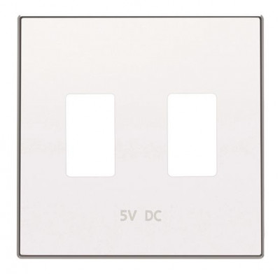 ABB Накладка для механизма 2хUSB зарядного устройства, серия SKY, цвет альпийский белый