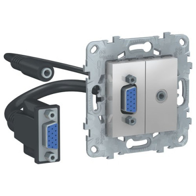 розетка HD15+Minijack, алюминий