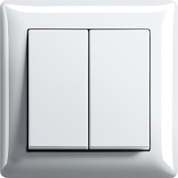 Gira Выключатель 2-клавишный, глянцевый белый, серия Standard