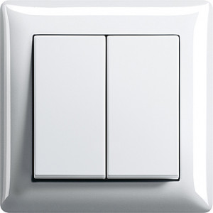 Gira Выключатель 2-клавишный, глянцевый белый, серия Standard