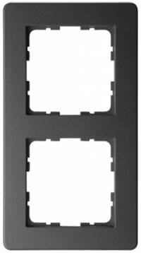Рамка G-Flex  2-постовая, цвет черный матовый (soft touch), G1102PB, Jasmart Electric