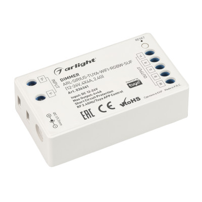 Диммер ARL-SIRIUS-TUYA-WIFI-RGBW-SUF (12-24V, 4x4A, 2.4G) (Arlight, IP20 Пластик, 3 года), 036361