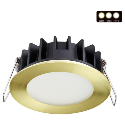 Novotech 358950 SPOT NT22 230 бронза светлая Встраиваемый светодиодный светильник с переключателем цветовой температуры IP20 LED 3000К\4000К\6000К 10W 220V LAN