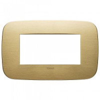 19684.12 - Vimar Накладка Round на 4 модуля латунь зачищенная щеткой