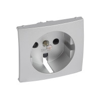 Legrand Лицевая панель для розетки с заземлением с защитными шторками - Legrand Valena - алюминий, 770257