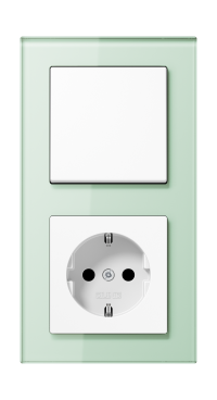 Jung Блок: Выключатель 1-клавишный с розеткой 2к+з,  серия A Creation