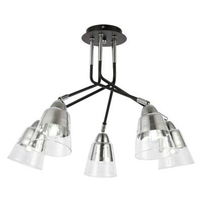 Evoluce SLE102902-05 Светильник потолочный Черный, Хром/Прозрачный E27 5*40W