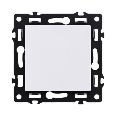 Выключатель кнопочный 1-клавишный 10А/250В, белый Kollinger Asthetik AS-006WH