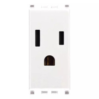 Vimar Розетка SICURY 2P+T 15A USA+SASO, белая, 20242.B