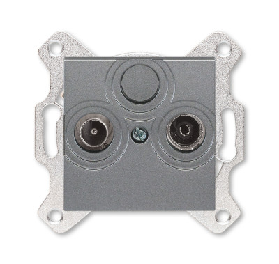 ABB EPJ Levit сталь / дымчатый чёрный Розетка TV-R, оконечная, сталь