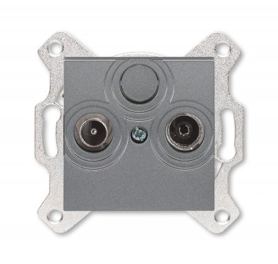 ABB EPJ Levit сталь / дымчатый чёрный Розетка TV-R, оконечная, сталь