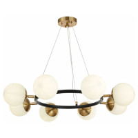 Evoluce SLE220403-08 Светильник подвесной Черный, Латунь/Белый E27 8*60W Evoluce SLE220403-08 Светильник подвесной Черный, Латунь/Белый E27 8*60W