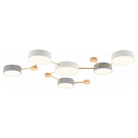 Evoluce SLE600102-06 Светильник потолочный Золотистый, Светлое дерево/Белый, Серый LED 6*15W 4000K