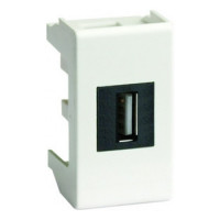 ДКС USB 2.0 розетка, Viva, белая, 1 мод., 42018