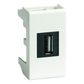 ДКС USB 2.0 розетка, Viva, белая, 1 мод., 42018