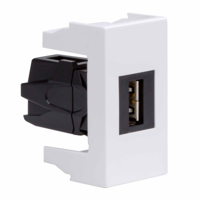 ДКС USB 2.0 розетка, Viva, белая, 1 мод., 42018