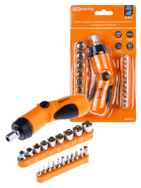 Набор, отвертка с реверсивно-рычажной рукояткой с насадками, №2, 21 предмет "Алмаз" TDM Electric, SQ1019-0202