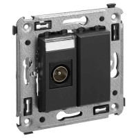 4412503 - ДКС Розетка TV одиночная в стену, "Avanti", "Черный матовый"