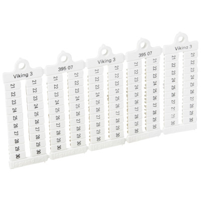 Legrand Листы с этикетками для клеммных блоков Viking 3 - горизонтальный формат - шаг 5 мм - цифры от 21 до 30, 039507
