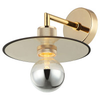 LUSSOLE BUTLER Бра настенные, цвет основания - блестящее золото, плафон - стекло (цвет - желтый), 1x40W E27, LSP-8492