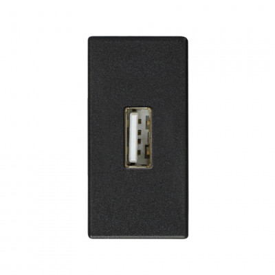 Simon S27 Разъём USB тип "А", узкий, винты, графит, 2701090-038