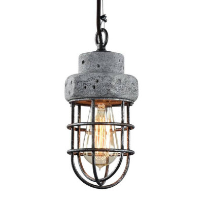 LUSSOLE COMMACK Подвесной светильник, цвет основания - серый, 1x60W E27, LSP-9691
