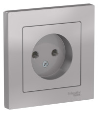 ATN000340 - ATLASDESIGN РОЗЕТКА без заземления без шторок, 16А, в сборе, АЛЮМИНИЙ, Systeme Electric