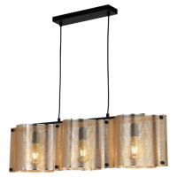 LUSSOLE EDMONTON Линейно-Подвесной светильник, цвет основания - черный, плафон - металл (цвет - медный), 3x40W E27, LSP-8341