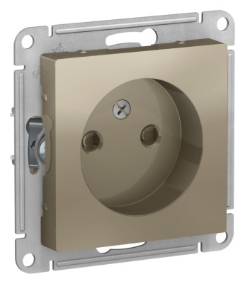 ATN000549 - ATLASDESIGN РОЗЕТКА без заземления со шторками, 16А, механизм, ШАМПАНЬ, Systeme Electric