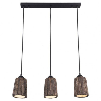 LUSSOLE HAUPPAUGE Подвесной светильник, цвет основания - черный, плафон - керамика (цвет - коричневый), 3x60W E27, LSP-9863