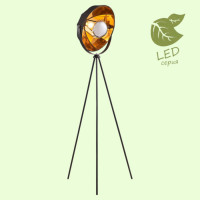 LUSSOLE KLAMATH Торшер, цвет основания - черный, плафон - ткань (цвет - черный), 1x10W E27, GRLSP-0556