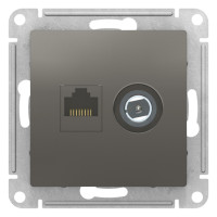 ATN000989 - ATLASDESIGN РОЗЕТКА двойная ТВ + компьютерная RJ45 кат. 5e, механизм, СТАЛЬ, Systeme Electric ATN000989 - ATLASDESIGN РОЗЕТКА двойная ТВ + компьютерная RJ45 кат. 5e, механизм, СТАЛЬ, Systeme Electric