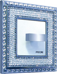 Fede Выключатель 1-клавишный, тумблерный, белый - Bright Chrome, made with Swarovski Elements