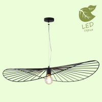 LUSSOLE RONKONKOMA Подвесной светильник, цвет основания - черный, плафон - металл (цвет - черный), 1x10W E27, GRLSP-9931