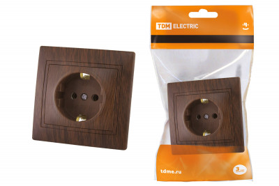 Розетка 2П+З 16А 250В "ЭКО" (бук) "Таймыр" TDM Electric, SQ1814-0312