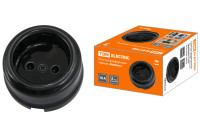 Розетка фарфоровая 2П 10А 250В черная «Болонь» TDM Electric, SQ1820-0005