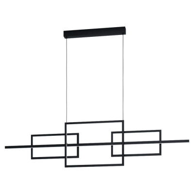 39798 Светод. подвес PUEBLA димм, 38W(LED), L1500, H1300, 4800lm, сталь, черный/пластик, прозрачный